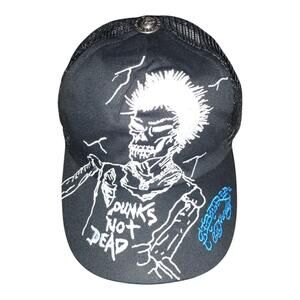Ed Hardy x Siberia Hills Trucker Hat Punks Not Dead Zombie Snapback NWOT Retired